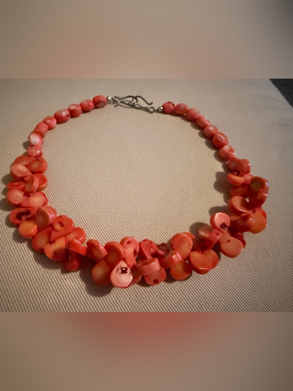 Handcrafted Red Flower Shell Necklace - Women Jewelry